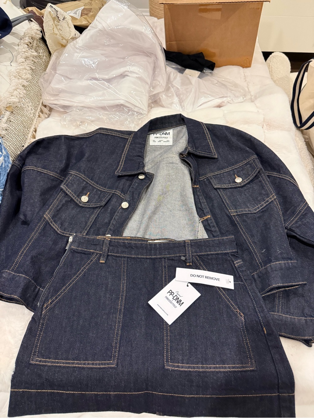 Jean Skirt Jacket Set